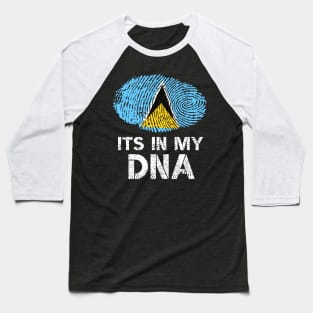 Its In My DNA Saint Lucia Flag Fingerprint Baseball T-Shirt